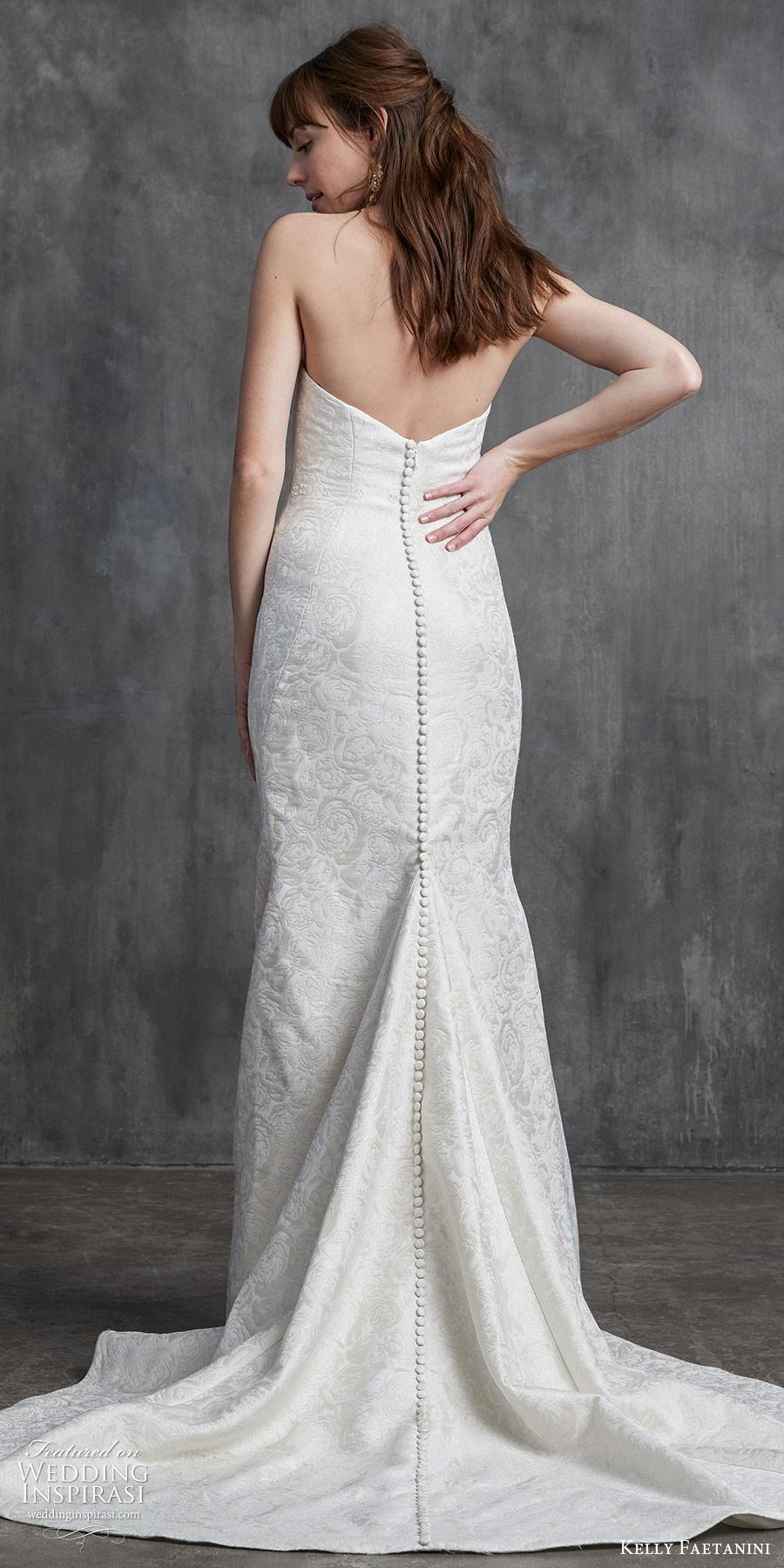 kelly faetanini spring 2020 bridal strapless sweetheart sheath mermaid embellished wedding dress (9) chapel train elegant classic bv