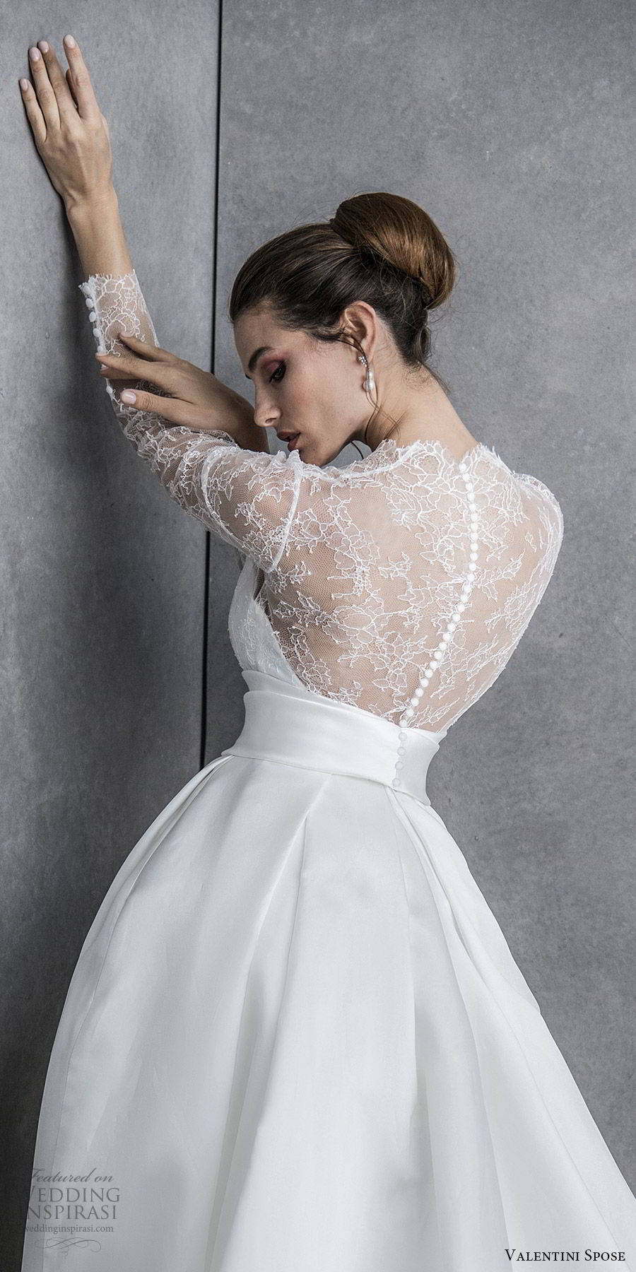 valentini spose spring 2020 bridal illusion long sleeves sweetheart neckline lace bodice a line ball gown wedding dress (18) elegant princess romantic bv