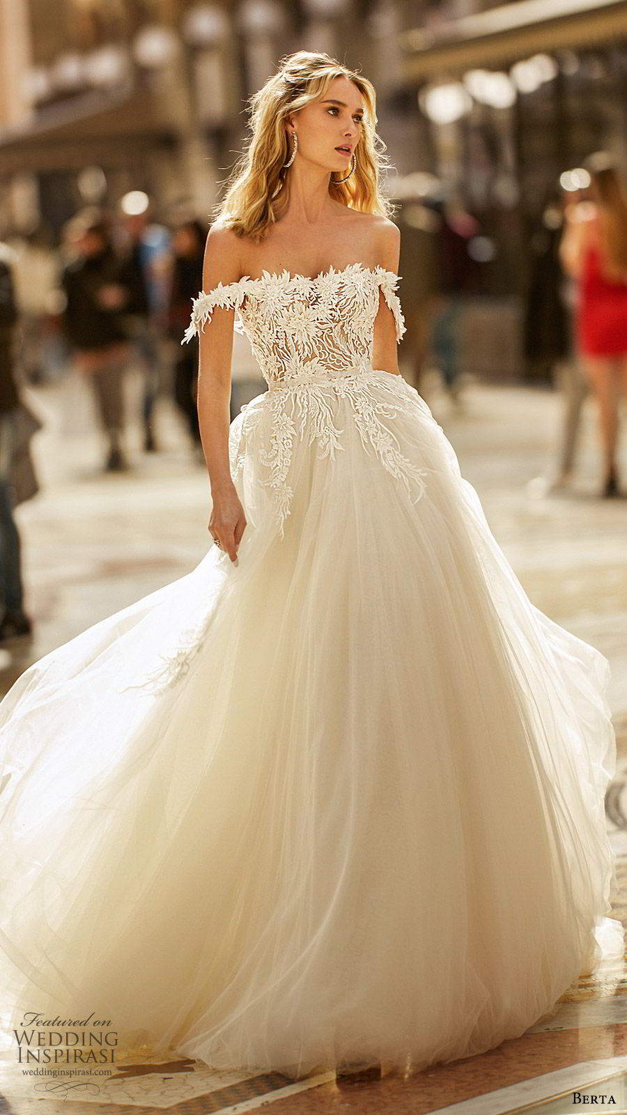 berta spring 2020 bridal off shoulder semi sweetheart embellished bodice a line ball gown (3) princess romantic chapel train mv berta spring 2020 bridal off shoulder semi sweetheart embellished bodice a line ball gown (3) princess romantic chapel train mv