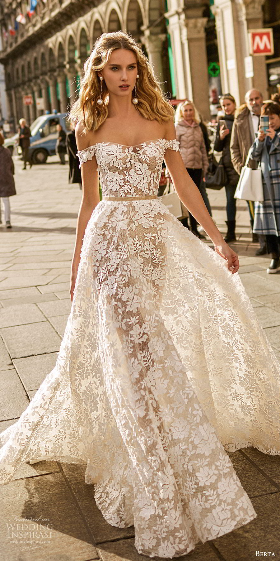berta spring 2020 bridal off shoulder semi sweetheart sheer bodice skirt fully embellished lace a line ball gown wedding dress (7) romantic elegant sweep train mv berta spring 2020 bridal off shoulder semi sweetheart sheer bodice skirt fully embellished lace a line ball gown wedding dress (7) romantic elegant sweep train mv