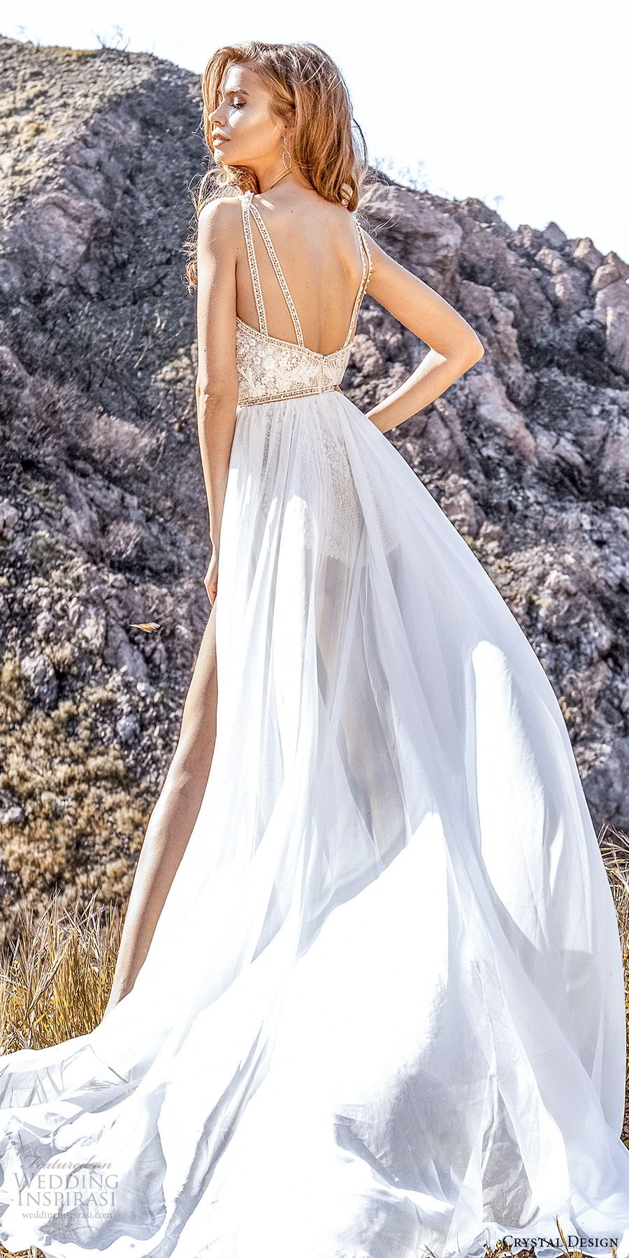 crystal design 2020 couture bridal sleeveless beaded straps plunging split sweetheart neckline bodysuit aline wedding dress slit sheer skirt (2) sexy modern chapel train bv crystal design 2020 couture bridal sleeveless beaded straps plunging split sweetheart neckline bodysuit aline wedding dress slit sheer skirt (2) sexy modern chapel train bv