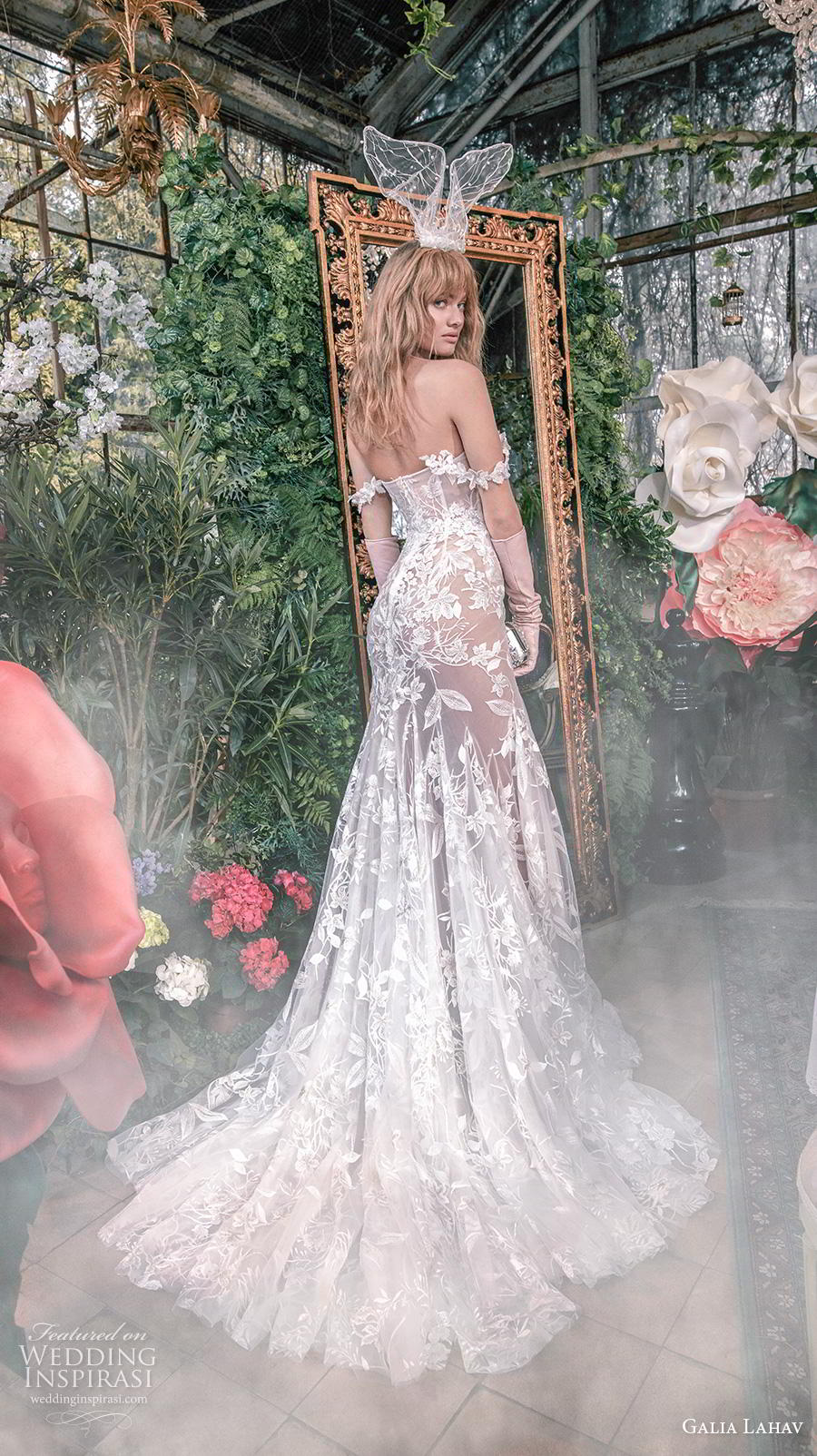 galia lahav s2020 gala bridal off the shoulder sweetheart neckline full embellishment elegant romantic mermaid wedding dress mid back medium train (4) bv