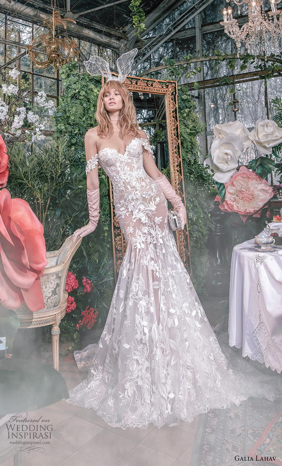 galia lahav s2020 gala bridal off the shoulder sweetheart neckline full embellishment elegant romantic mermaid wedding dress mid back medium train (4) mv