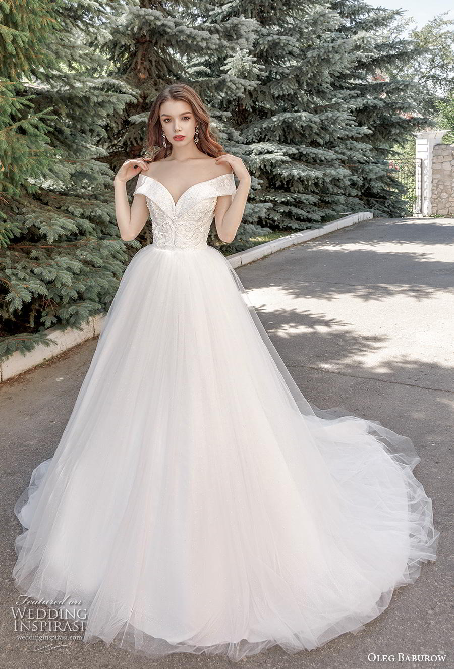 oleg baburow 2020 bridal off the shoulder v neck heavily embellished bodice princess ball gown a  line wedding dress chapel train (2) mv 