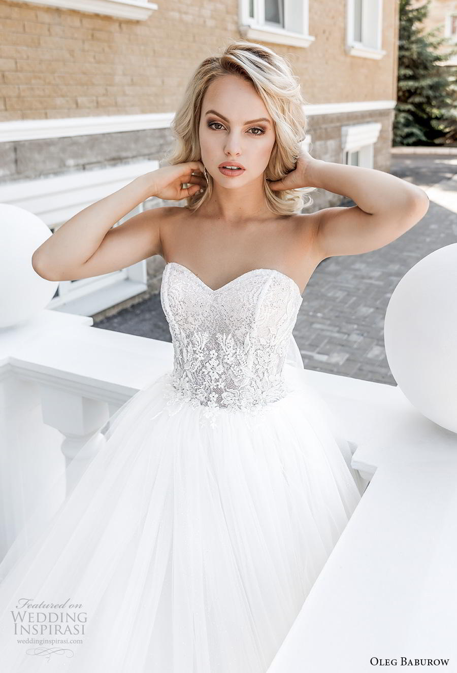 oleg baburow 2020 bridal strapless sweetheart neckline heavily embellished bodice ball gown a  line wedding dress mid back sweep train (8) zv