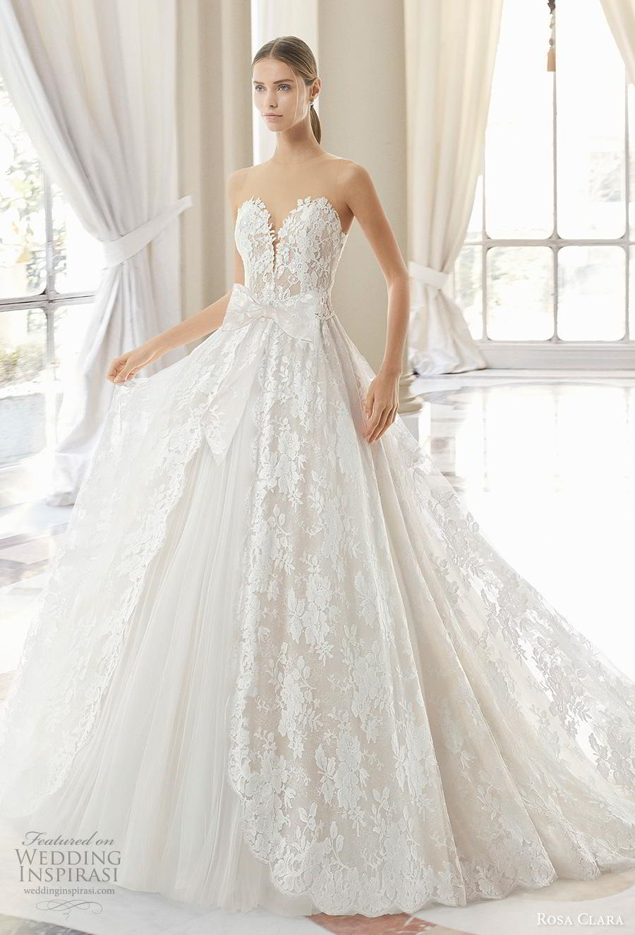 rosa clara 2019 couture bridal sleeveless illusion jewel sweetheart neckline full embellishment princess romantic a  line wedding dress sheer lace back sweep train (15) mv