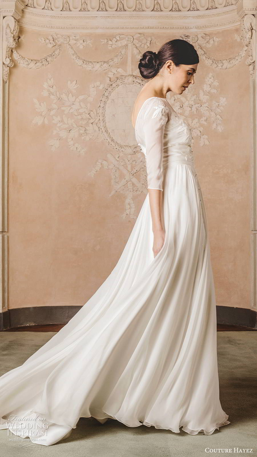 couture hayez 2020 bridal illlusion 3 quarter sleeves sheer bateau neckline semi sweetheart embellished bodice a line wedding dress (1) elegant romantic sweep train sv couture hayez 2020 bridal illlusion 3 quarter sleeves sheer bateau neckline semi sweetheart embellished bodice a line wedding dress (1) elegant romantic sweep train sv