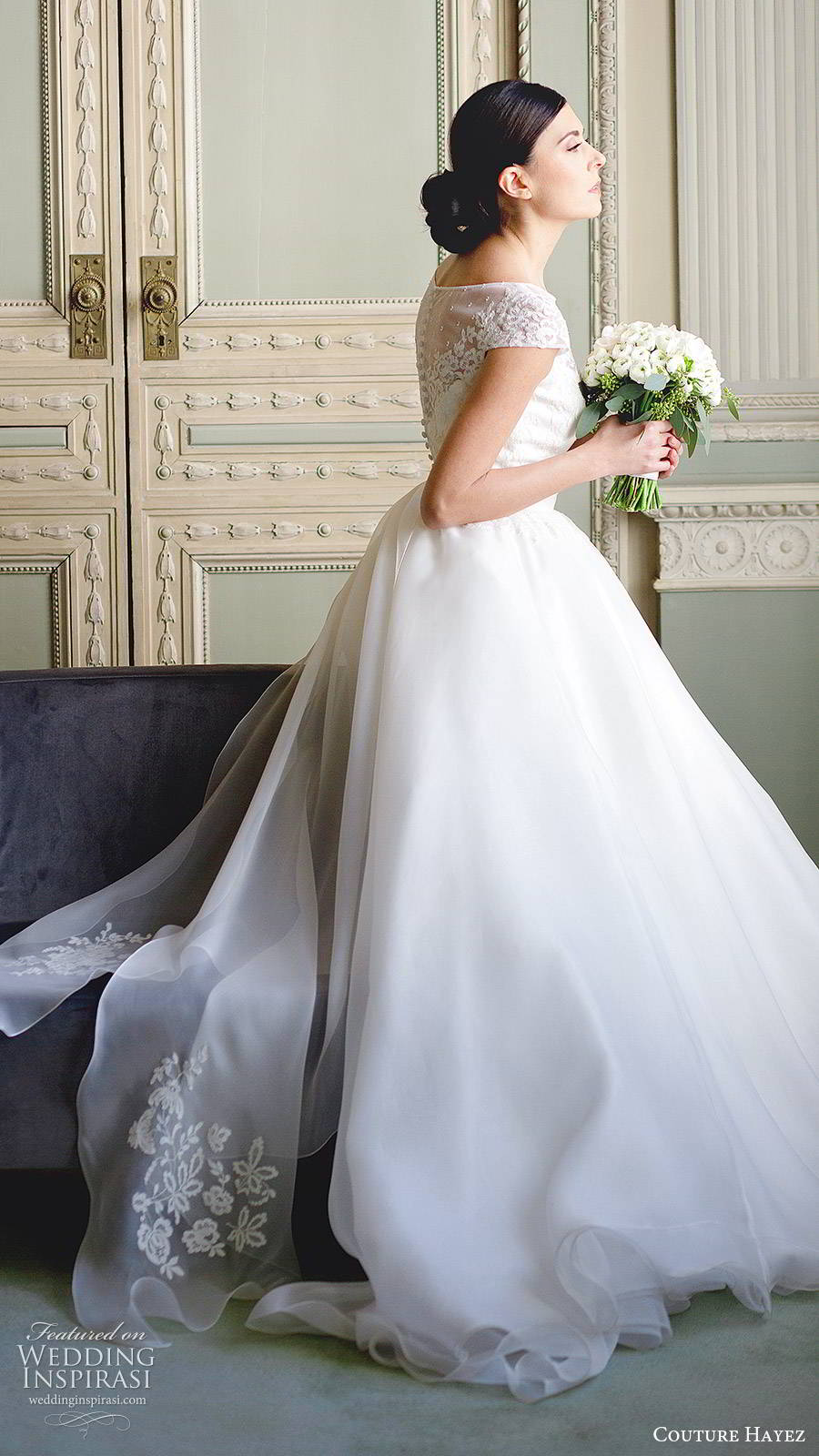 couture hayez 2020 bridal illusion cap sleeves sheer bateau neckline embellished lace bodice a line ball gown wedding dress (2) elegant romantic chapel train sv couture hayez 2020 bridal illusion cap sleeves sheer bateau neckline embellished lace bodice a line ball gown wedding dress (2) elegant romantic chapel train sv