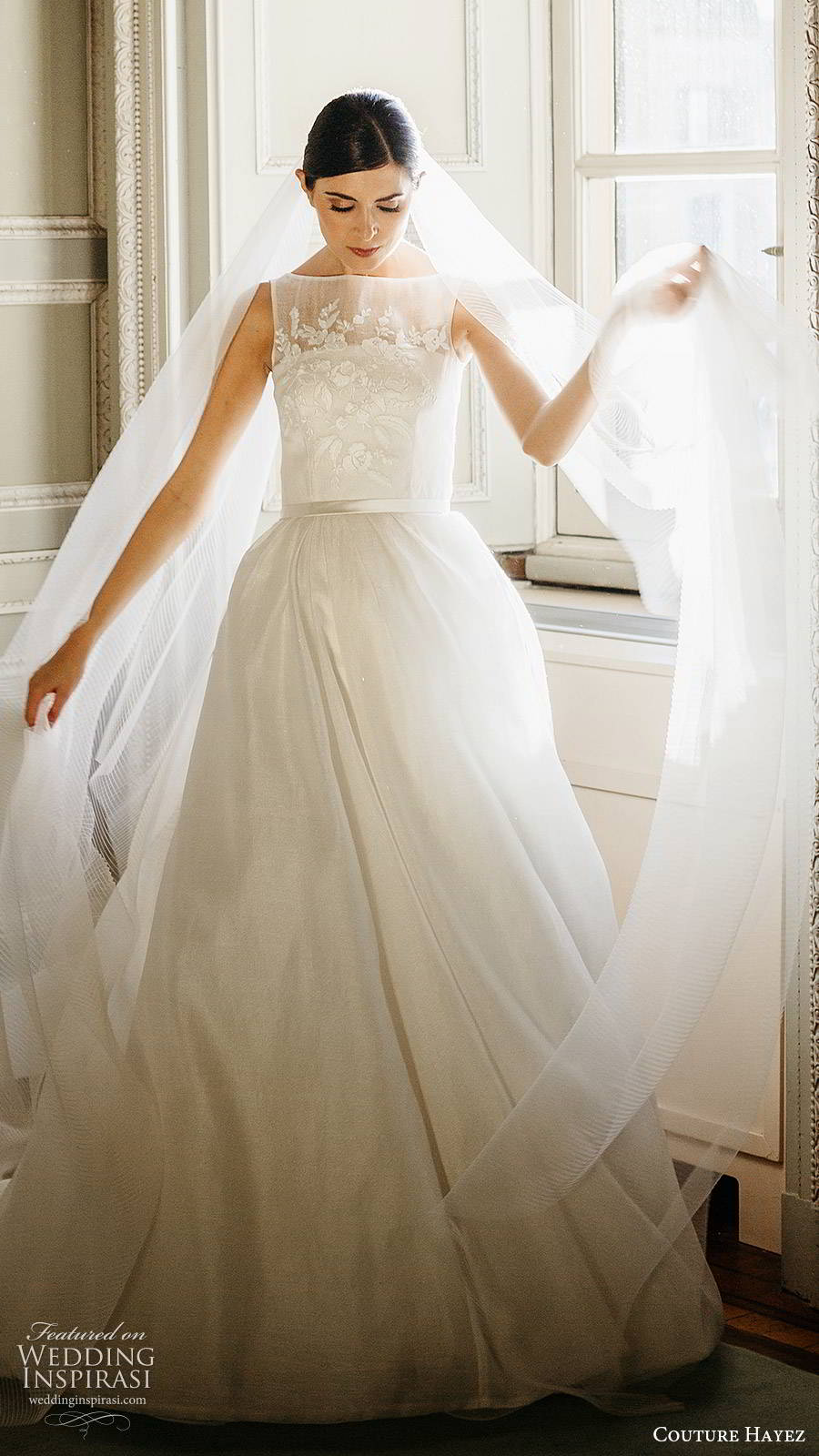 couture hayez 2020 bridal sleeveless illusion bateau neckline straight across embellished bodice a line ball gown wedding dress (4) elegant romantic chapel train fv couture hayez 2020 bridal sleeveless illusion bateau neckline straight across embellished bodice a line ball gown wedding dress (4) elegant romantic chapel train fv