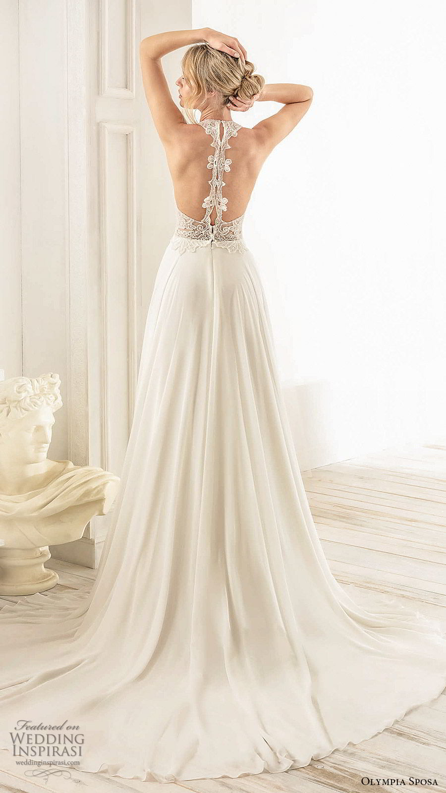 olympia sposa 2020 bridal sleeveless halter neck embellished beaded bodice a line wedding dress (5) romantic elegant racer back chapel train bv