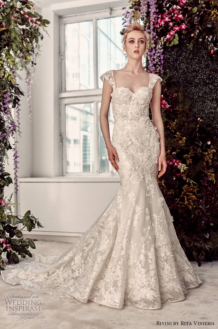 rivini by rita vinieris spring 2020 bridal cap sleeves sweetheart neckline fully embellished elegant lace fit flare wedding dress chapel train (9) mv rivini by rita vinieris spring 2020 bridal cap sleeves sweetheart neckline fully embellished elegant lace fit flare wedding dress chapel train (9) mv