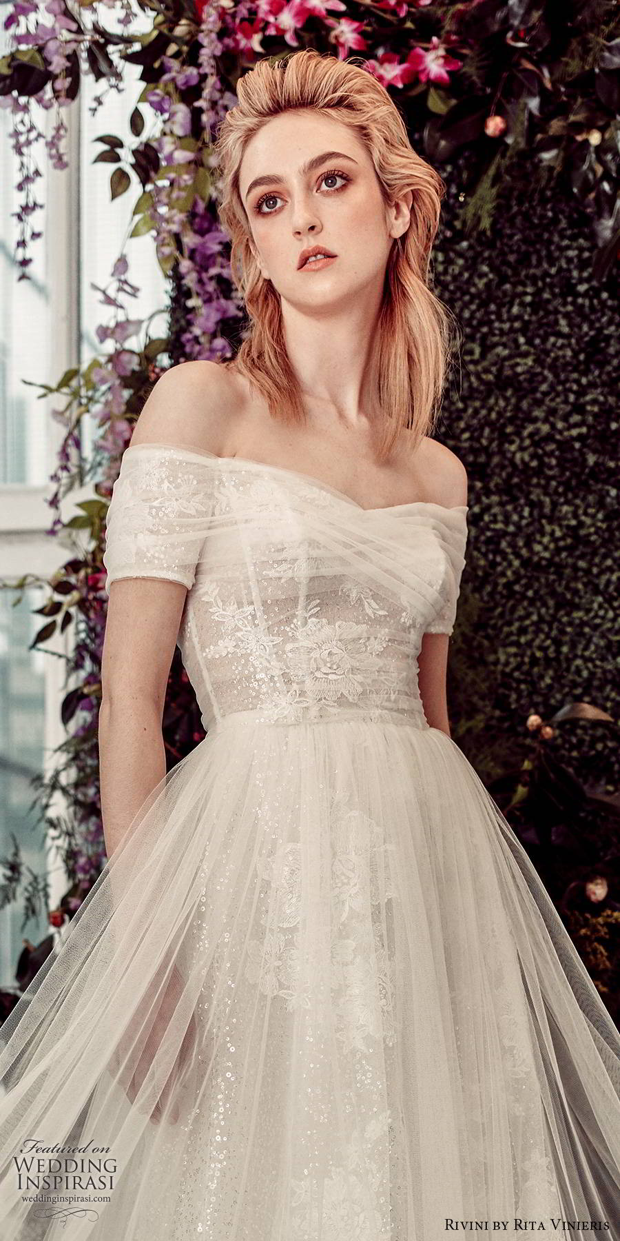 rivini by rita vinieris spring 2020 bridal off shoulder short sleeves semi sweetheart neckline fully embellished sheer overskirt romantic a line ball gown wedding dress chapel train (7) zv rivini by rita vinieris spring 2020 bridal off shoulder short sleeves semi sweetheart neckline fully embellished sheer overskirt romantic a line ball gown wedding dress chapel train (7) zv