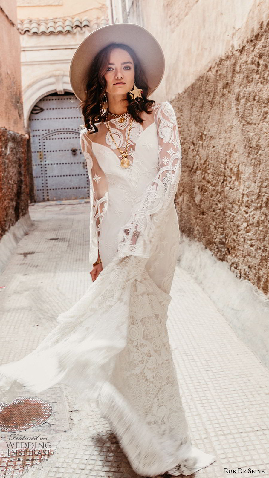 rue de seine 2019 bridal sheer long sleeves illusion bateau neckline sweetheart trumpet sheath lace wedding dress (17) boho chic open back romantic chapel train mv rue de seine 2019 bridal sheer long sleeves illusion bateau neckline sweetheart trumpet sheath lace wedding dress (17) boho chic open back romantic chapel train mv