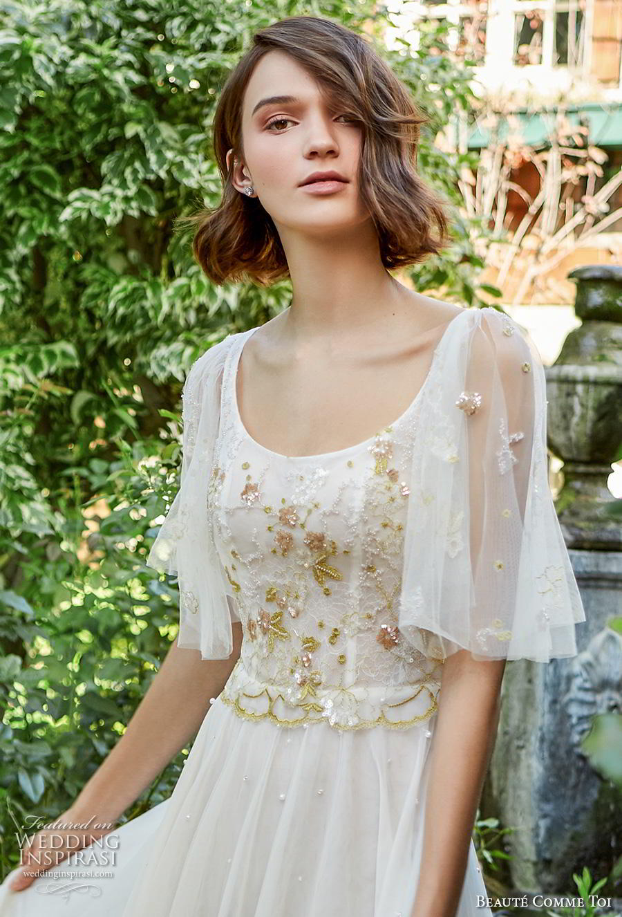 beaute comme toi f2020 bridal half flare sleeves scoop neckline heavily embellished bodice romantic soft a line wedding dress mid back sweep train (beata) zv beaute comme toi f2020 bridal half flare sleeves scoop neckline heavily embellished bodice romantic soft a line wedding dress mid back sweep train (beata) zv