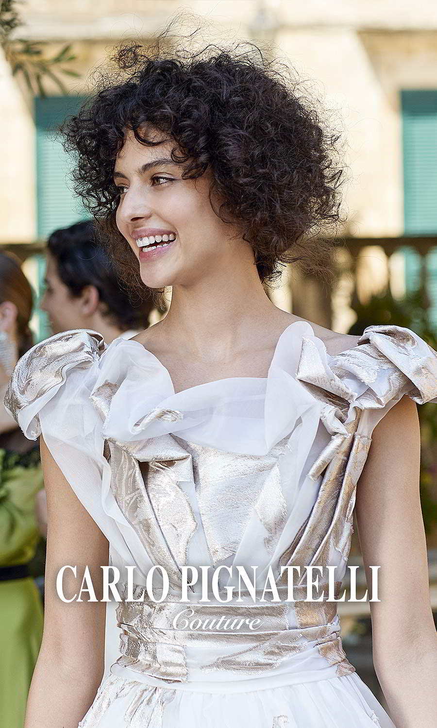 carlo pignatelli 2020 bridal couture cap sleeves scoop neckline metallic bodice a line wedding dress (35) zv