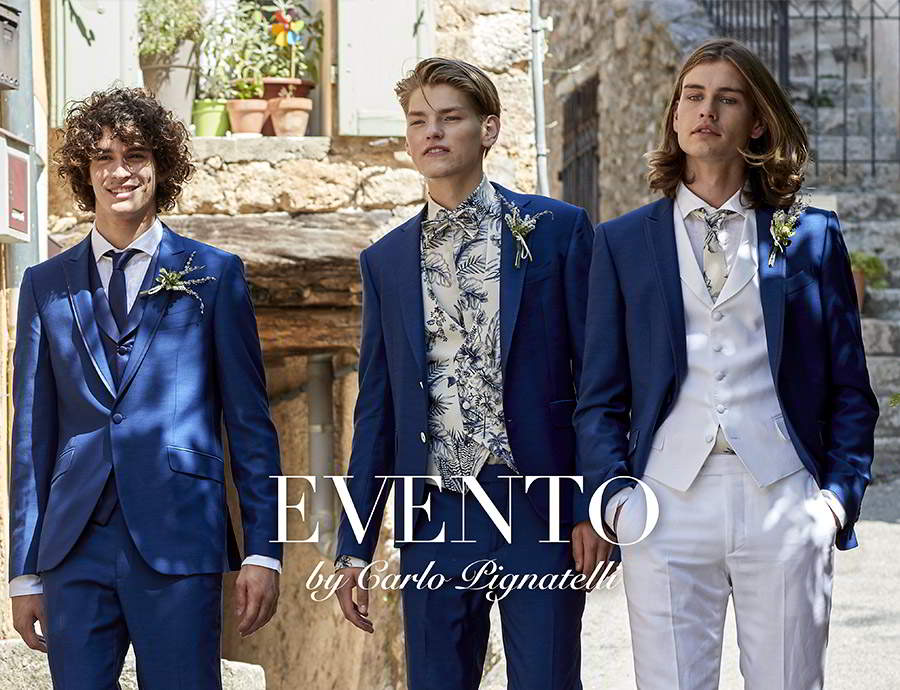 carlo pignatelli 2020 bridal evento menswear blue summer casual suit tuxedo printed waistcoat collar shirt (19) mv
