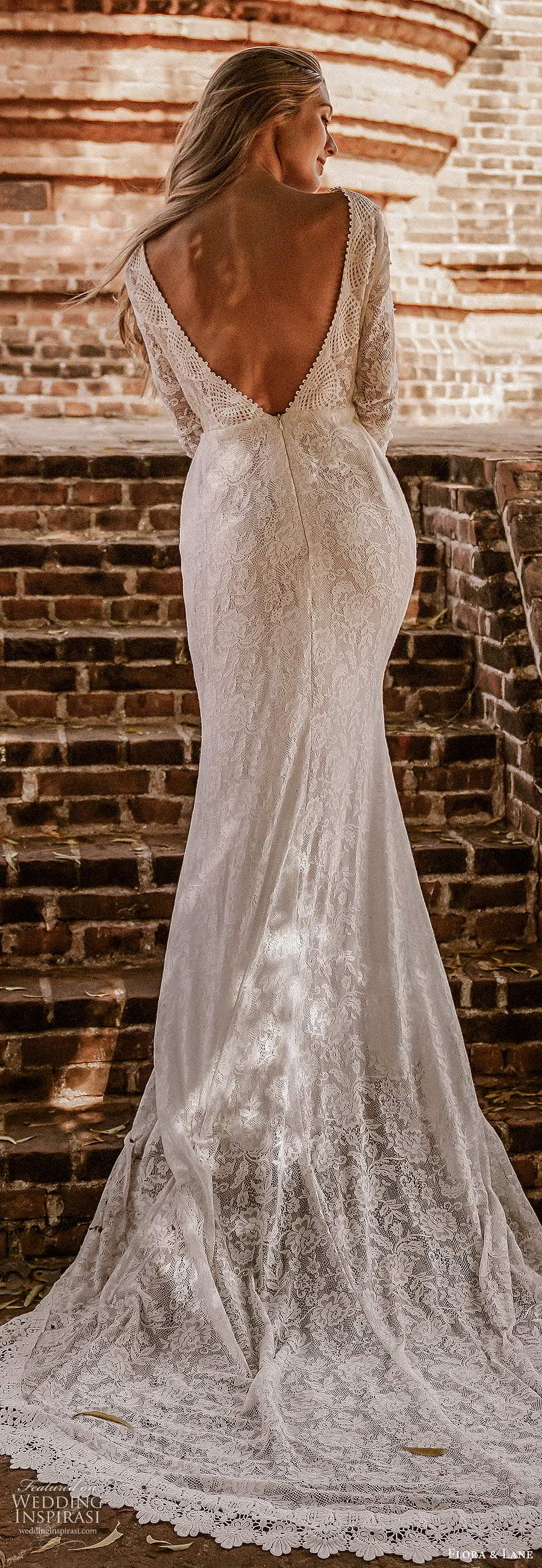 flora and lane 2019 bridal flutter sleeves scoop neckline fully embellished lace sheath romantic boho wedding dress scoop back chapel train (4) lv flora and lane 2019 bridal flutter sleeves scoop neckline fully embellished lace sheath romantic boho wedding dress scoop back chapel train (4) lv