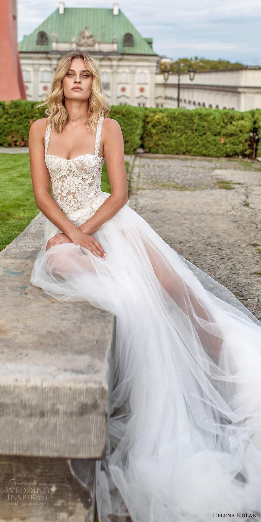 helena kolan 2020 bridal sleeveless straps semi sweetheart neckline fully embellished romantic lace a line ball gown wedding dress chapel train (14) mv helena kolan 2020 bridal sleeveless straps semi sweetheart neckline fully embellished romantic lace a line ball gown wedding dress chapel train (14) mv