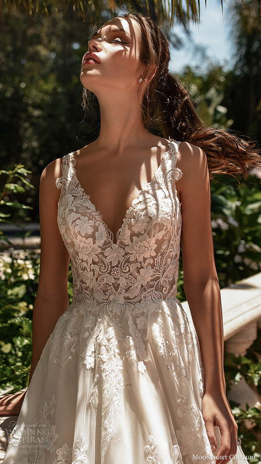 moonlight couture spring 2020 bridal sleeveless illusion straps v neckline fully embellished a line ball gown wedding dress keyhole back chapel train (9) zv