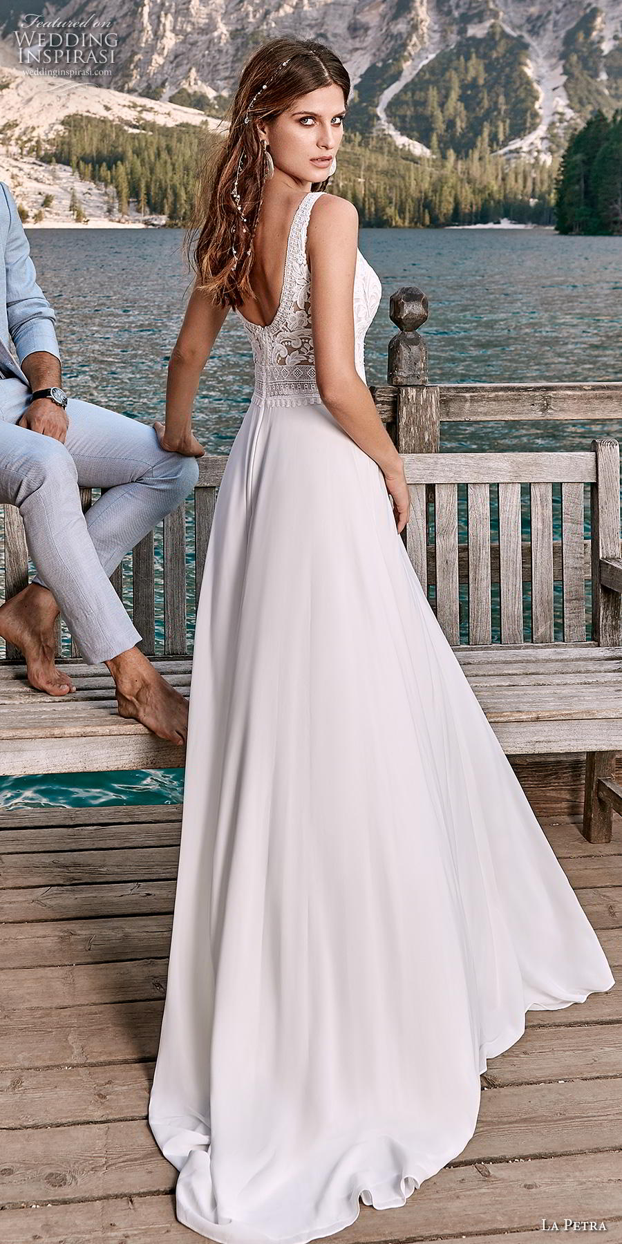 la petra 2020 bridal sleeveless with strap deep v neck heavily embellished bodice elegant a  line wedding dress backless v back sweep train (4) bv