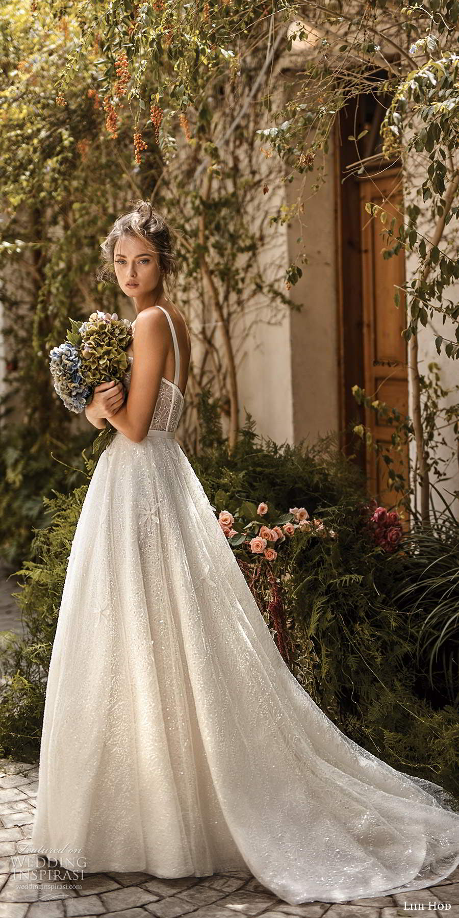lihi hod fall 2020 bridal sleeveless straps sweetheart neckline sheer bodice fully embellished lace a line ball gown wedding dress chapel train (1) sv
