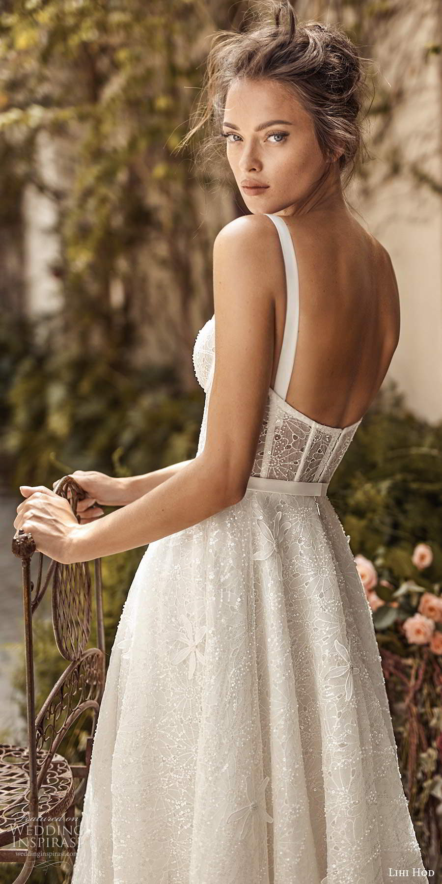 lihi hod fall 2020 bridal sleeveless straps sweetheart neckline sheer bodice fully embellished lace a line ball gown wedding dress chapel train (1) zbv
