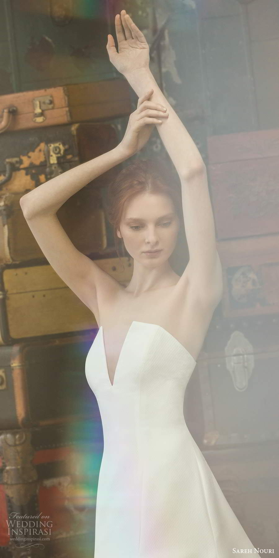 sareh nouri fall 2020 bridal strapless split v neckline minimally embellished clean modern a line ball gown wedding dress chapel train (13) zv sareh nouri fall 2020 bridal strapless split v neckline minimally embellished clean modern a line ball gown wedding dress chapel train (13) zv