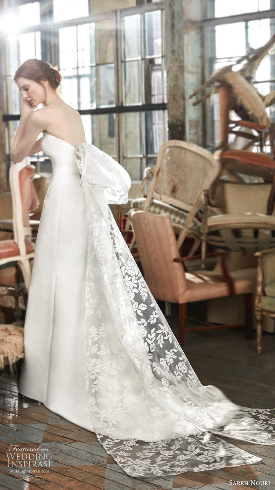 sareh nouri fall 2020 bridal strapless sweetheart neckline minimally embellished clean a line ball gown wedding dress lace bow back chapel train (4) mv sareh nouri fall 2020 bridal strapless sweetheart neckline minimally embellished clean a line ball gown wedding dress lace bow back chapel train (4) mv