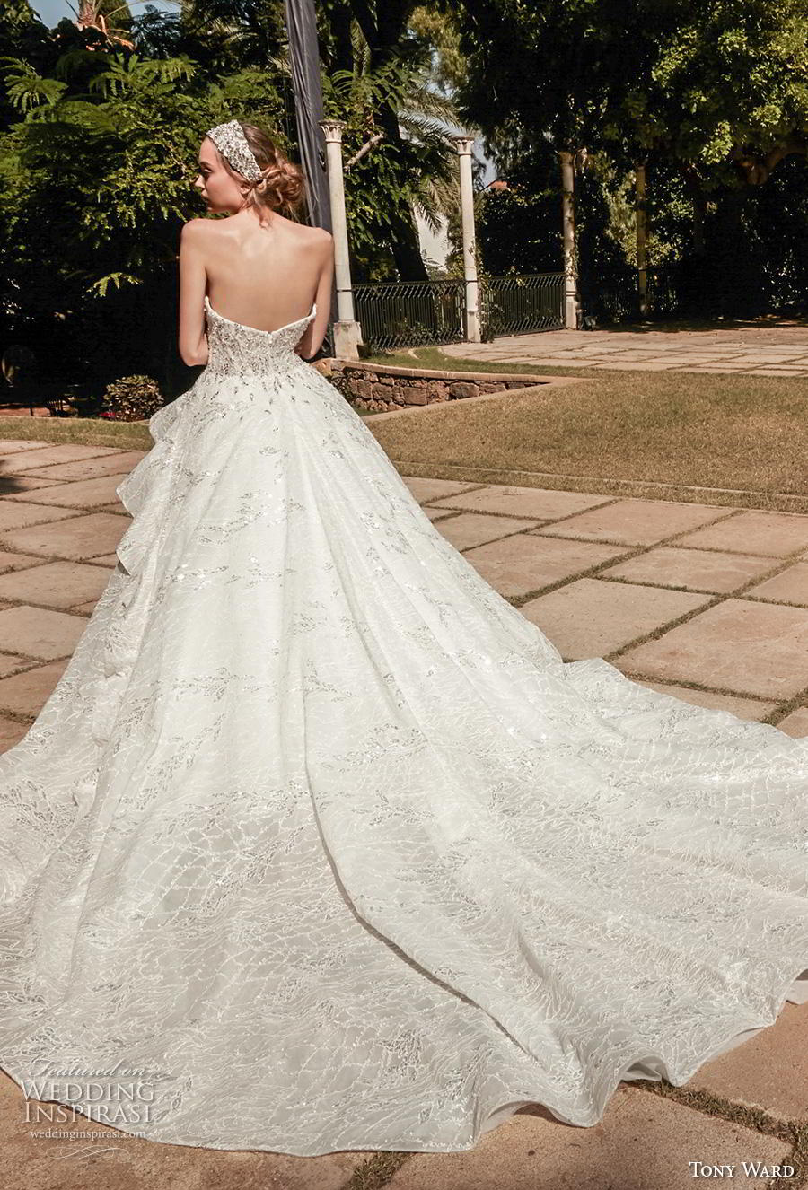 tony ward fall 2020 bridal strapless sweetheart neckline full embellishment princess ball gown a  line wedding dress mid back chapel train (1) bv