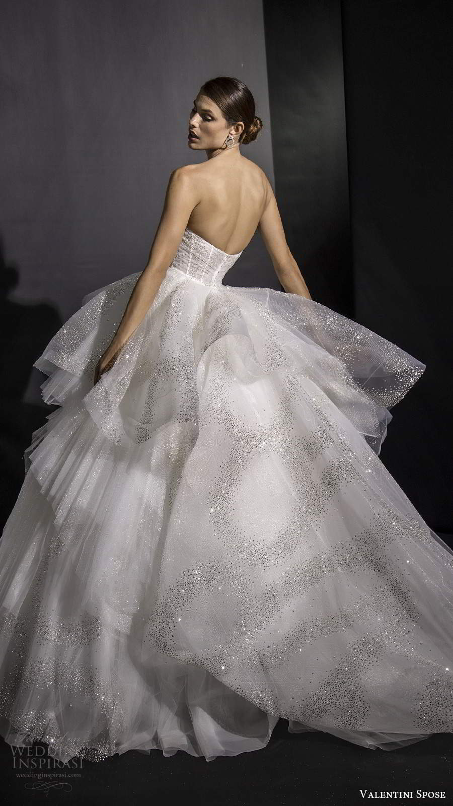 valentini spose fall 2020 bridal strapless sweetheart neckline sheer corset bodice fully embellished glitzy a line ball gown wedding dress chapel train (10) bv valentini spose fall 2020 bridal strapless sweetheart neckline sheer corset bodice fully embellished glitzy a line ball gown wedding dress chapel train (10) bv