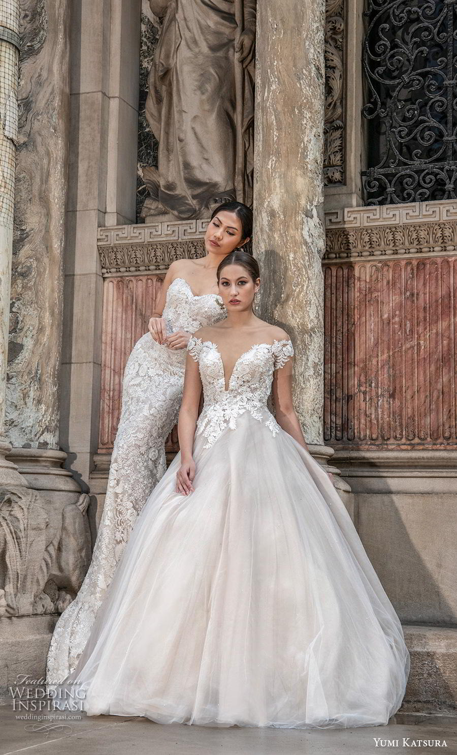 yumi katsura fall 2020 bridal sheath wedding gown and ball gown dresses