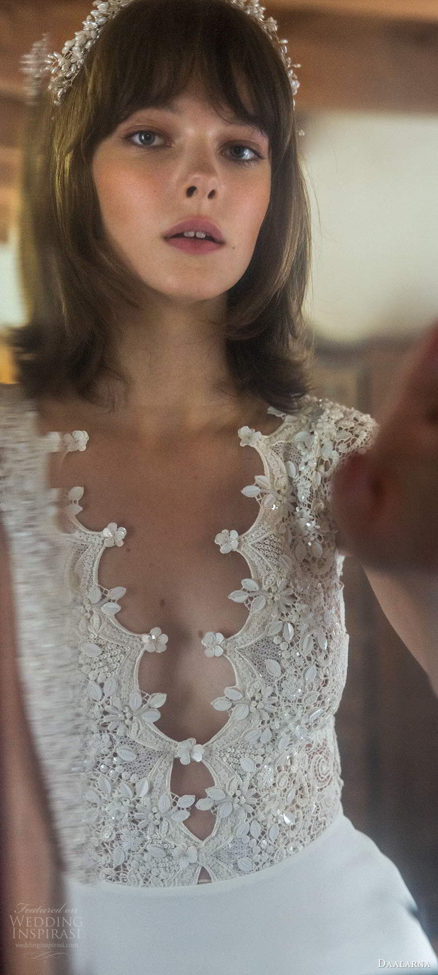 daalarna fall 2020 bridal cap sleeves plunging v neckline embellished bodice clean skirt sheath wedding dress sheer back chapel train (11) zv daalarna fall 2020 bridal cap sleeves plunging v neckline embellished bodice clean skirt sheath wedding dress sheer back chapel train (11) zv
