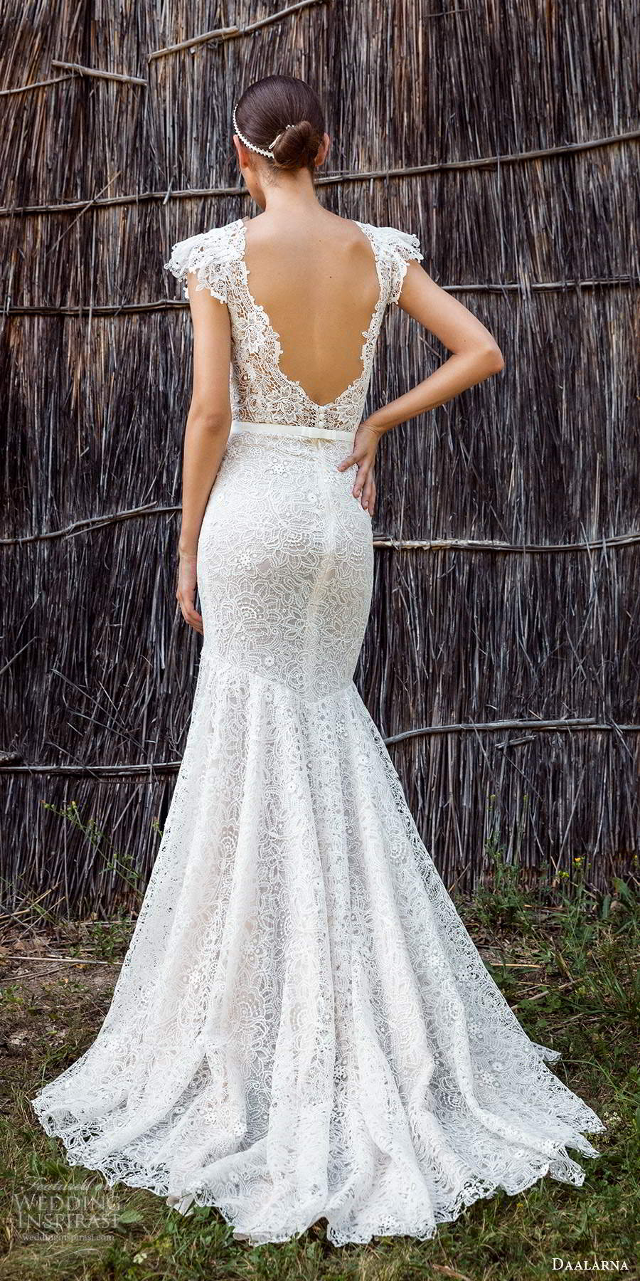 daalarna fall 2020 bridal flutter sleeves bateau neckline fully embellished lace fit flare mermaid wedding dress chapel train (4) bv daalarna fall 2020 bridal flutter sleeves bateau neckline fully embellished lace fit flare mermaid wedding dress chapel train (4) bv
