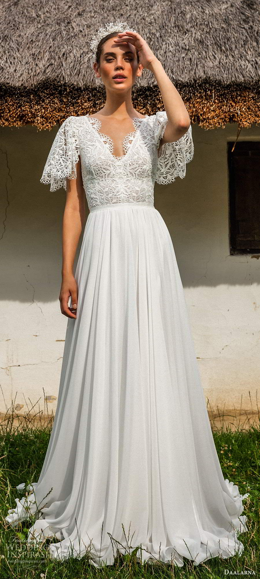 daalarna fall 2020 bridal flutter sleeves v neckline embellished lace bodice a line ball gown wedding dress chapel train (15) mv daalarna fall 2020 bridal flutter sleeves v neckline embellished lace bodice a line ball gown wedding dress chapel train (15) mv