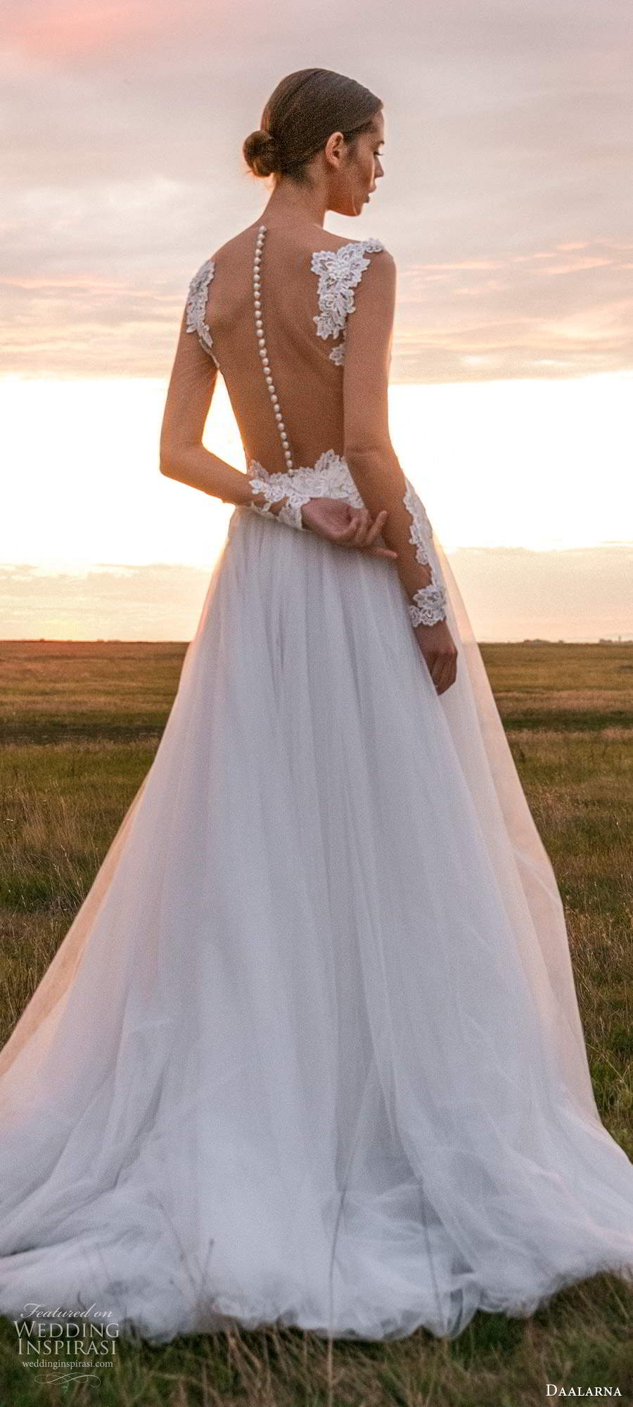 daalarna fall 2020 bridal illusion long sleeves plunging v neckline embellished lace bodice a line ball gown wedding dress sheer back chapel train (14) bv daalarna fall 2020 bridal illusion long sleeves plunging v neckline embellished lace bodice a line ball gown wedding dress sheer back chapel train (14) bv