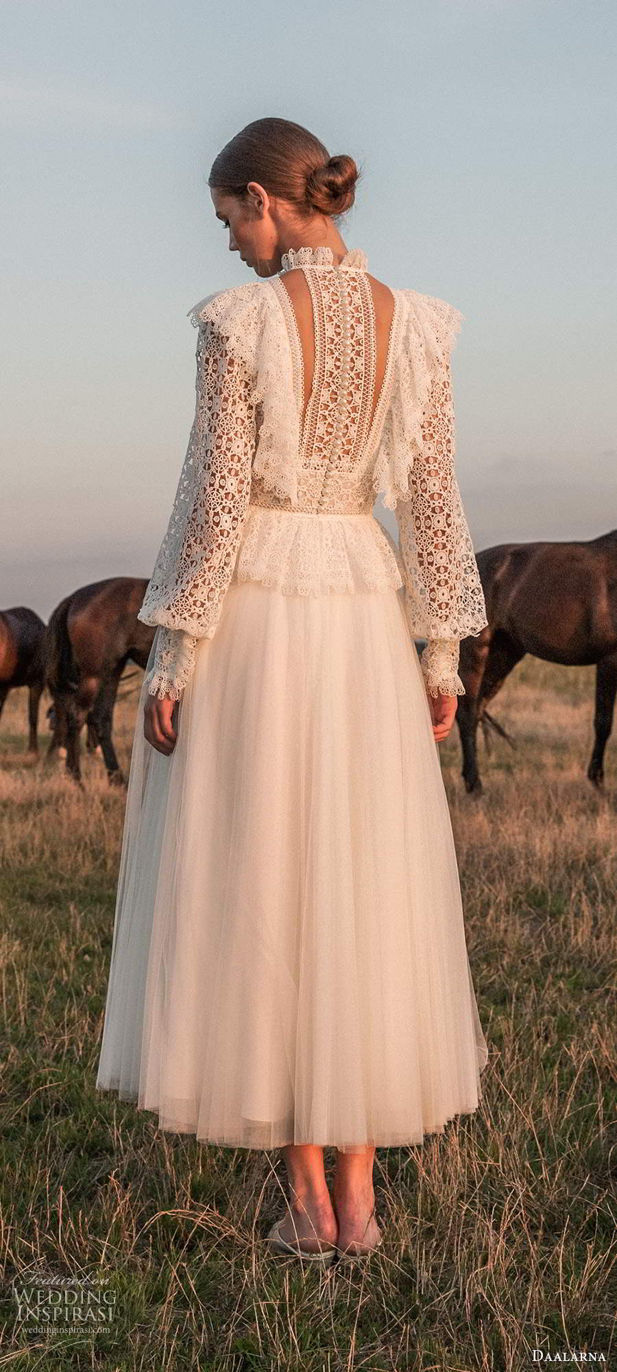 daalarna fall 2020 bridal sheer long poet sleeves high neckline embellished peplum bodice a line tea length short wedding dress (21) bv daalarna fall 2020 bridal sheer long poet sleeves high neckline embellished peplum bodice a line tea length short wedding dress (21) bv