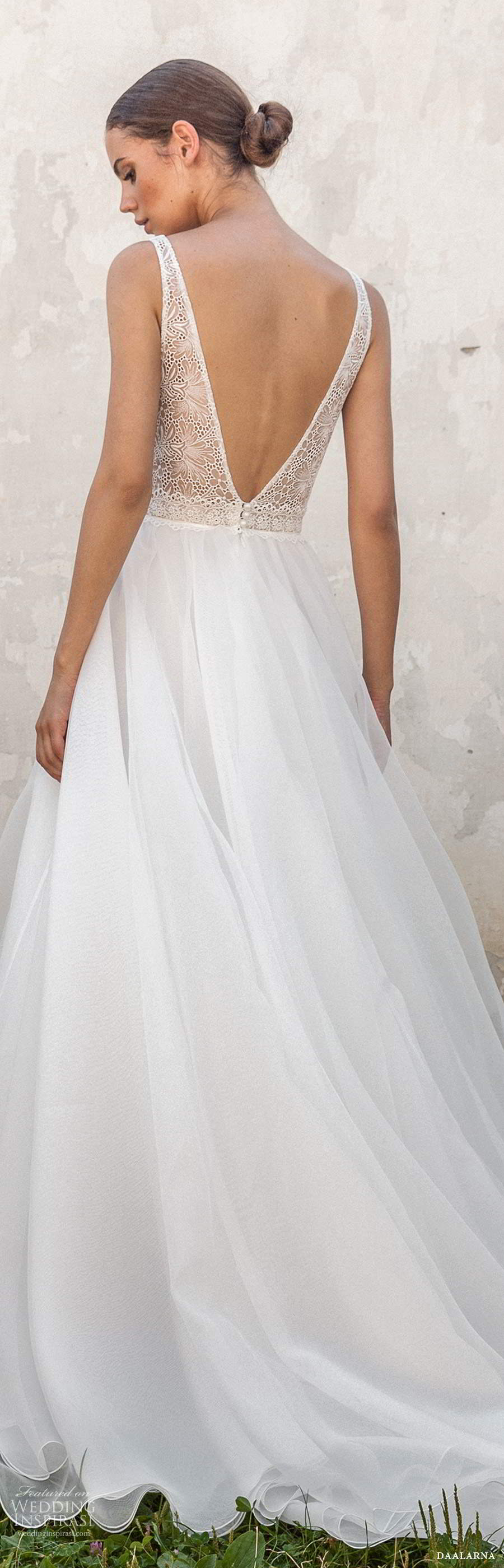 daalarna fall 2020 bridal sleeveless straps v neckline embellished bodice a line ball gown wedding dress chapel train (22) bv