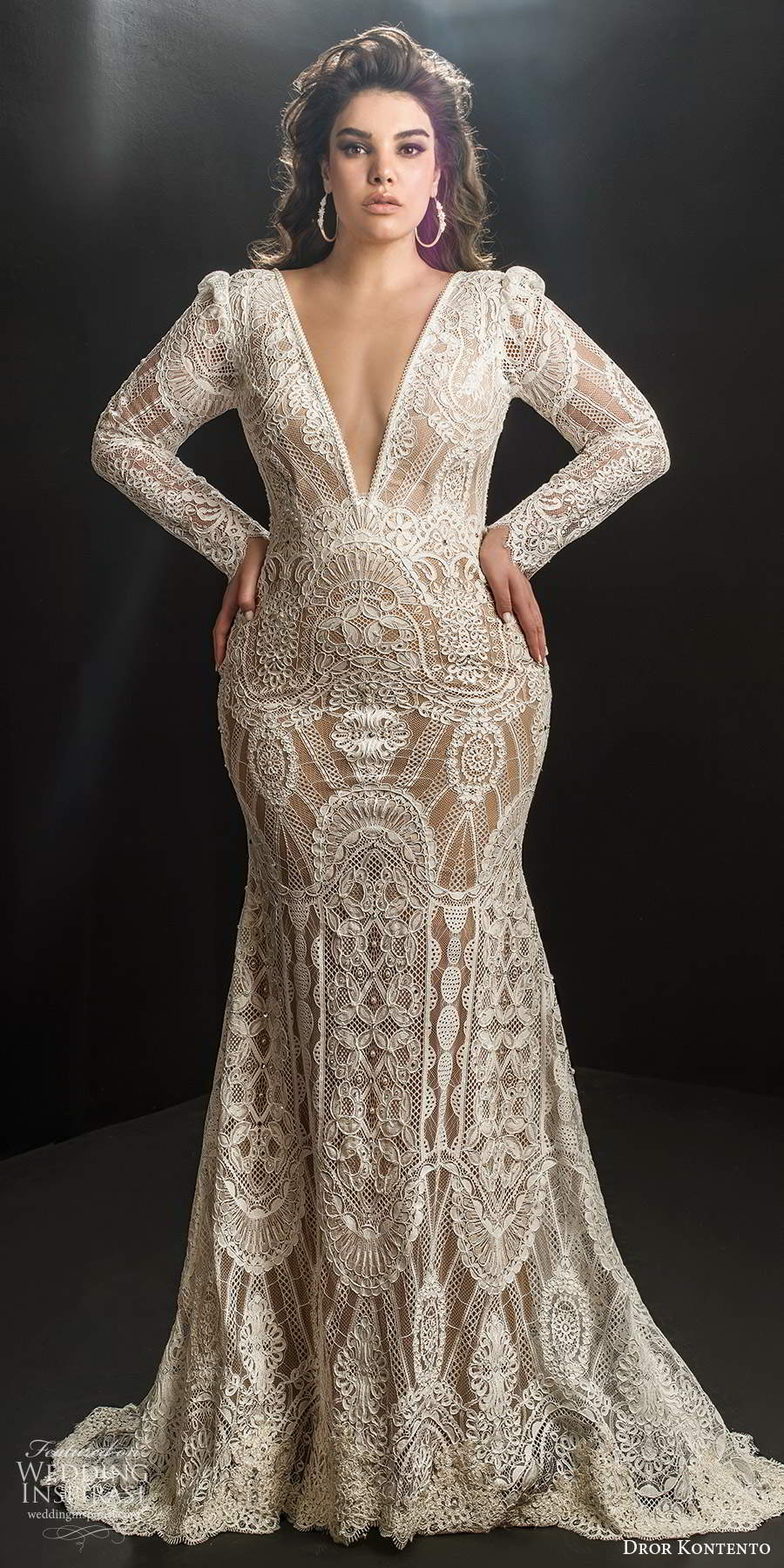 plus size illusion wedding dress