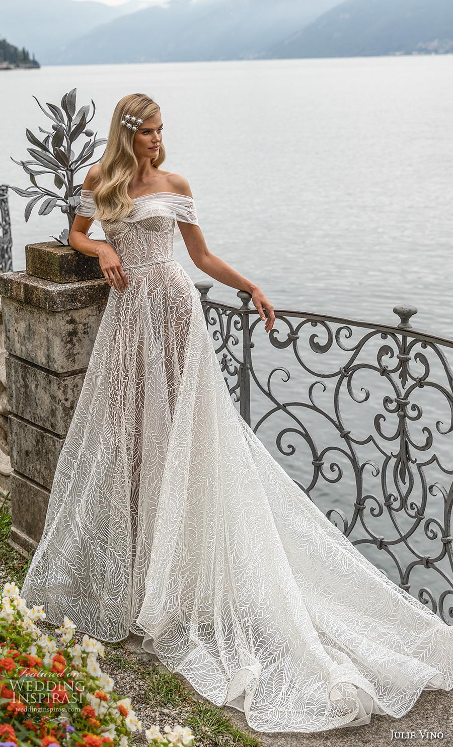 julie vino 2020 bellagio bridal off the shoulder full embellishment romantic princess a  line wedding dress a  line wedding dress mid back chapel train (7) mv