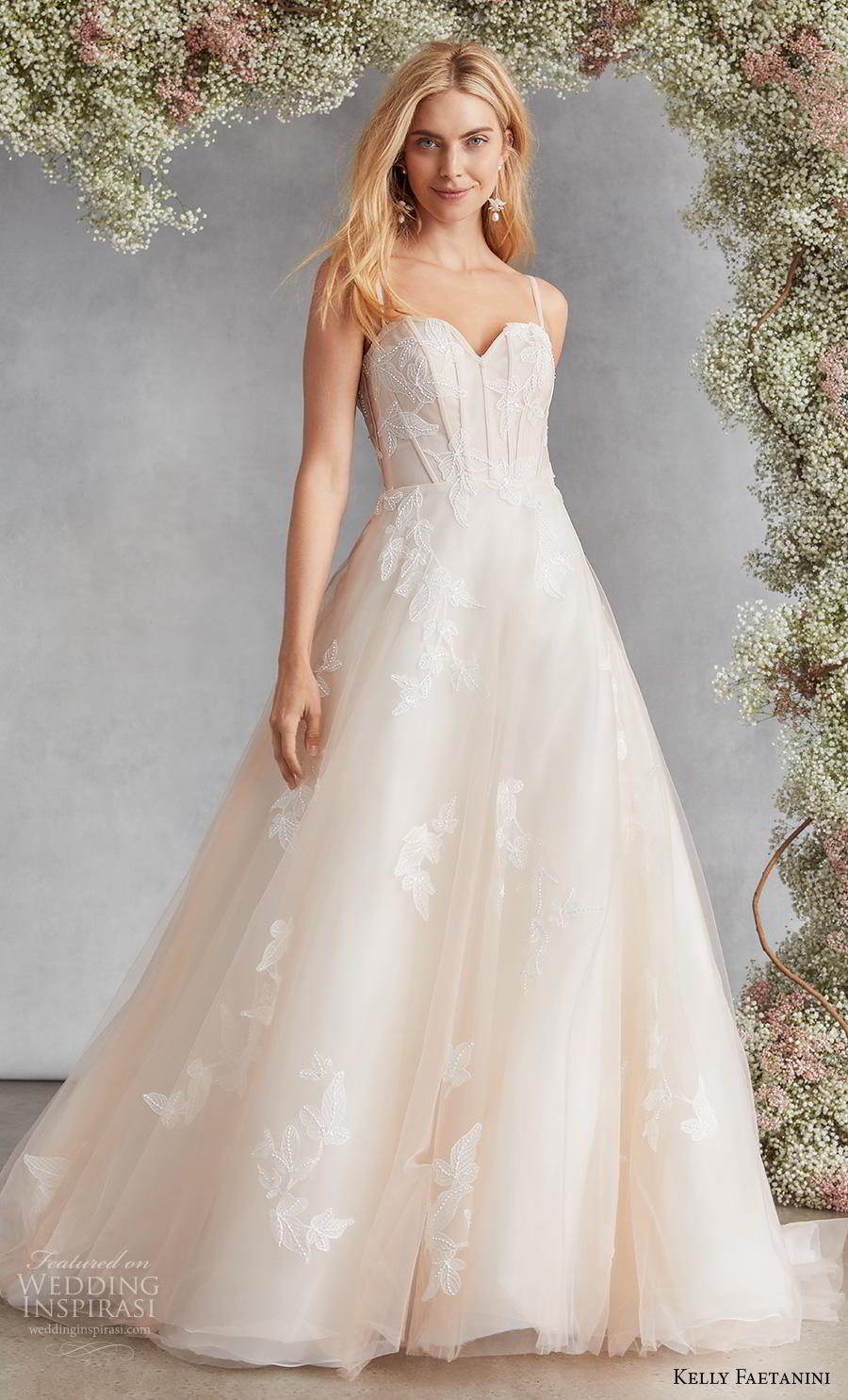 kelly faetanini fall 2020 bridal sleeveless spaghetti strap sweetheart neckline light embellishment romantic a  line wedding dress mid back medium train (1) mv