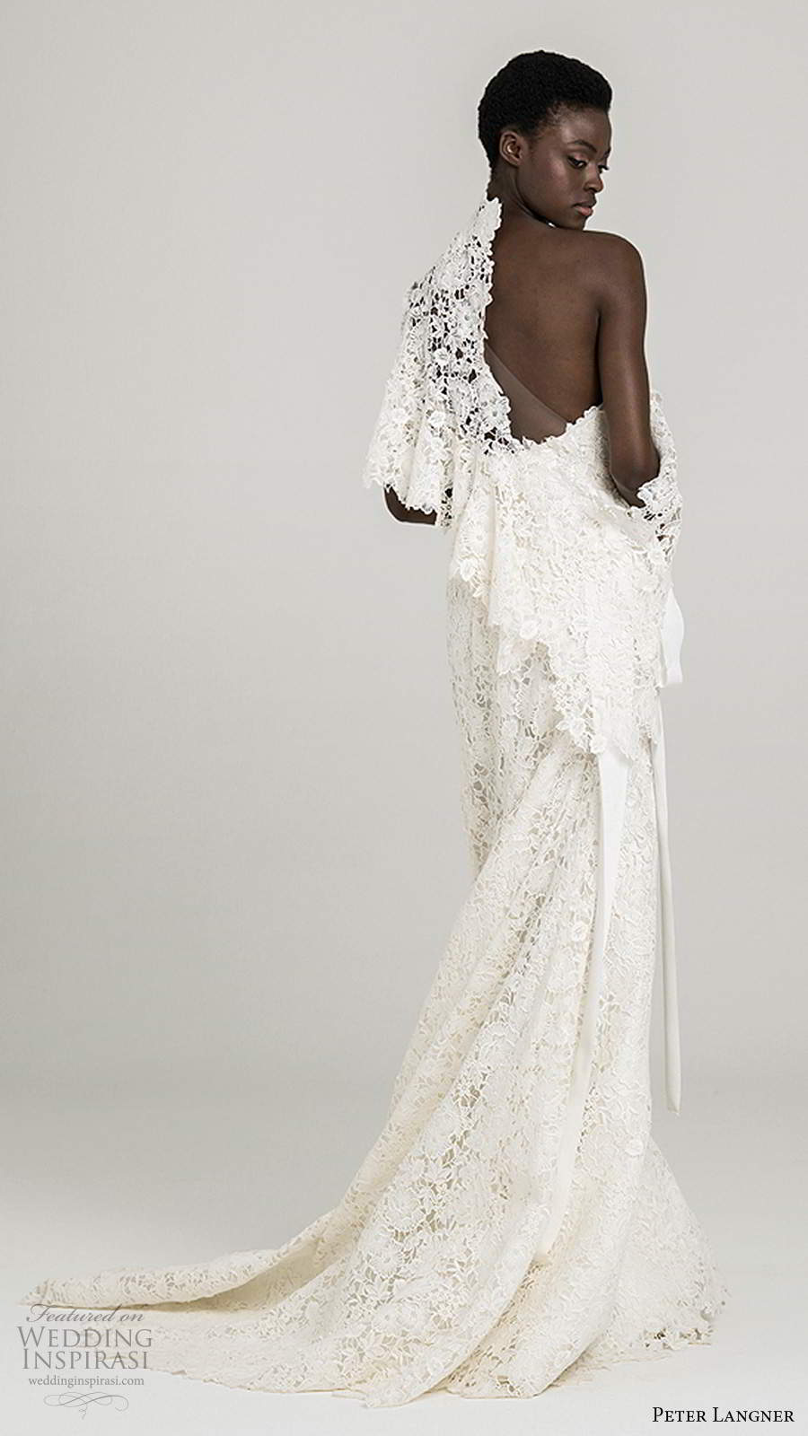 peter langner fall 2020 bridal one shoulder cap sleeves asymmetric neckline fully embellished lace fit flare trumpet a line wedding dress chapel train (8) bv peter langner fall 2020 bridal one shoulder cap sleeves asymmetric neckline fully embellished lace fit flare trumpet a line wedding dress chapel train (8) bv