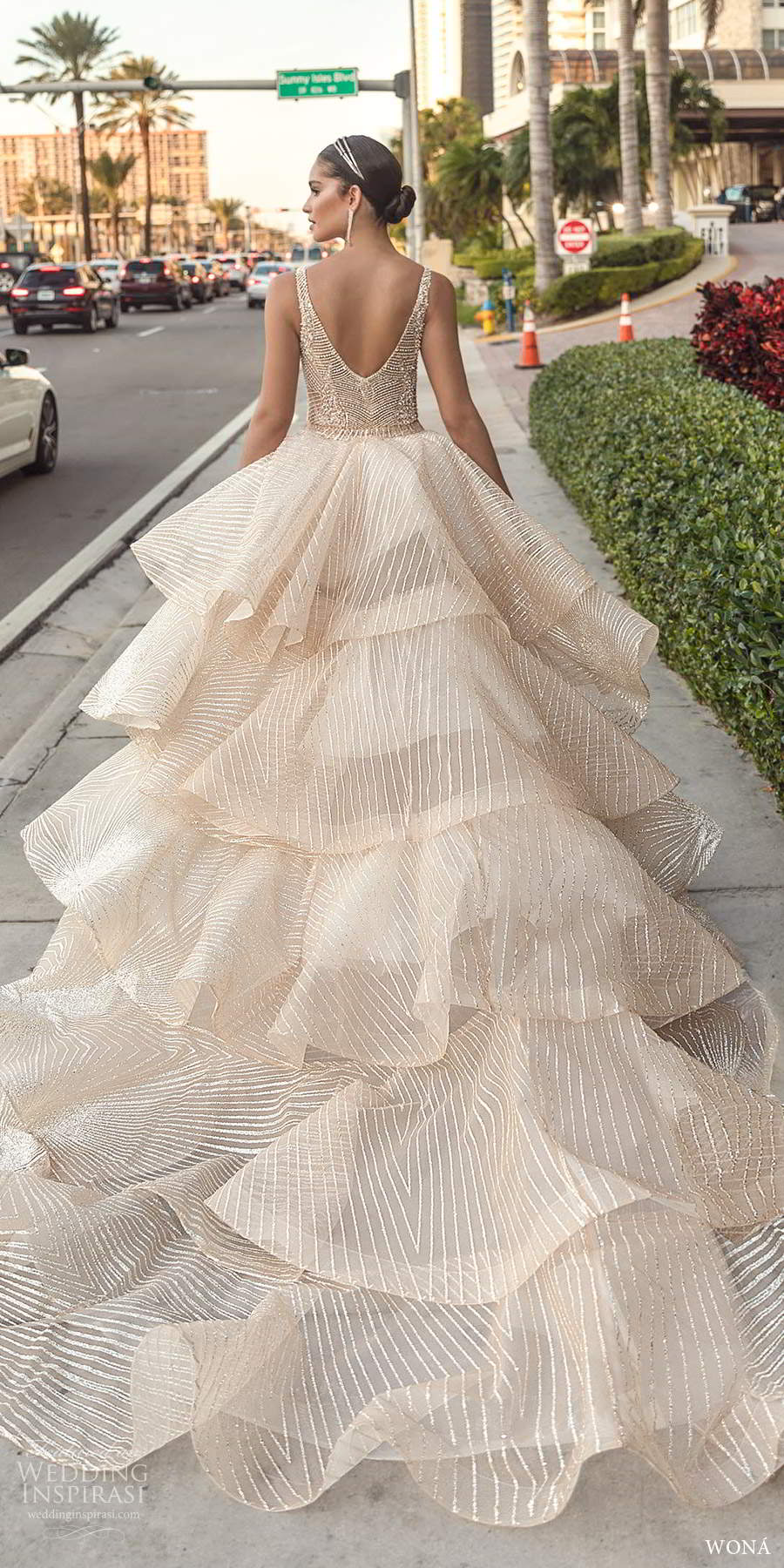 wona fall 2020 bridal sleeveless straps v neckline fully embellished sheath wedding dress ball gown overskirt v back chapel train (2) bv wona fall 2020 bridal sleeveless straps v neckline fully embellished sheath wedding dress ball gown overskirt v back chapel train (2) bv