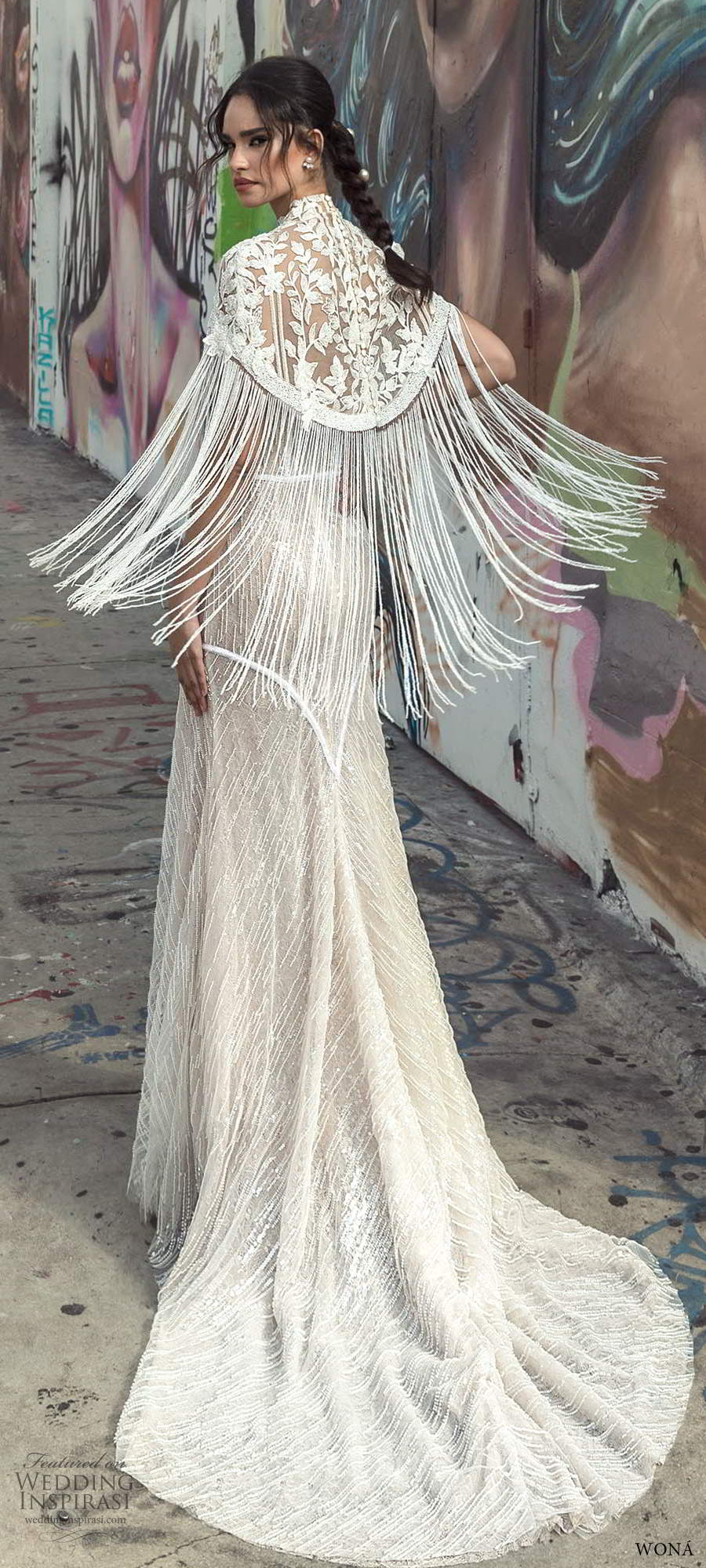 wona fall 2020 bridal strapless semi sweetheart corset bodice high neck capelet fully embellish sheath wedding dress chapel train (15) bv wona fall 2020 bridal strapless semi sweetheart corset bodice high neck capelet fully embellish sheath wedding dress chapel train (15) bv
