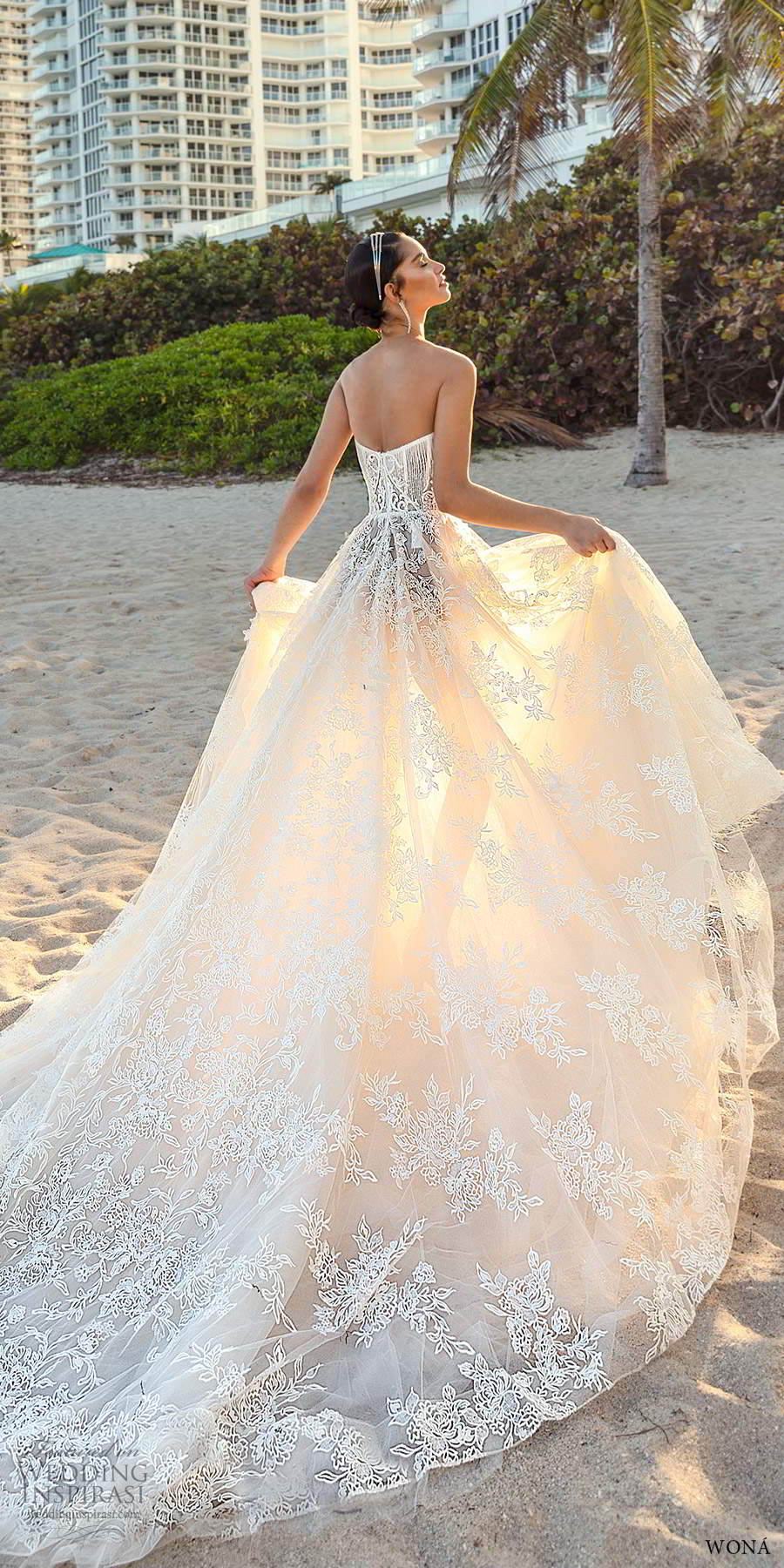 wona fall 2020 bridal strapless sweetheart corset bodice fully embellished lace a line ball gown wedding dress chapel train (10) bv wona fall 2020 bridal strapless sweetheart corset bodice fully embellished lace a line ball gown wedding dress chapel train (10) bv