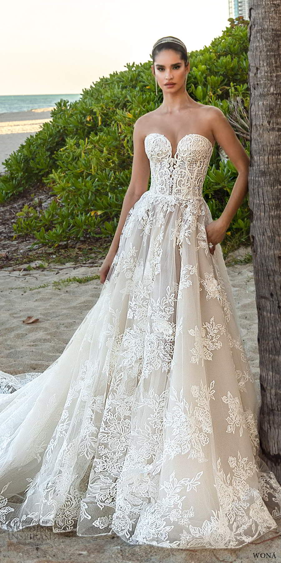 wona fall 2020 bridal strapless sweetheart corset bodice fully embellished lace a line ball gown wedding dress chapel train (10) mv wona fall 2020 bridal strapless sweetheart corset bodice fully embellished lace a line ball gown wedding dress chapel train (10) mv