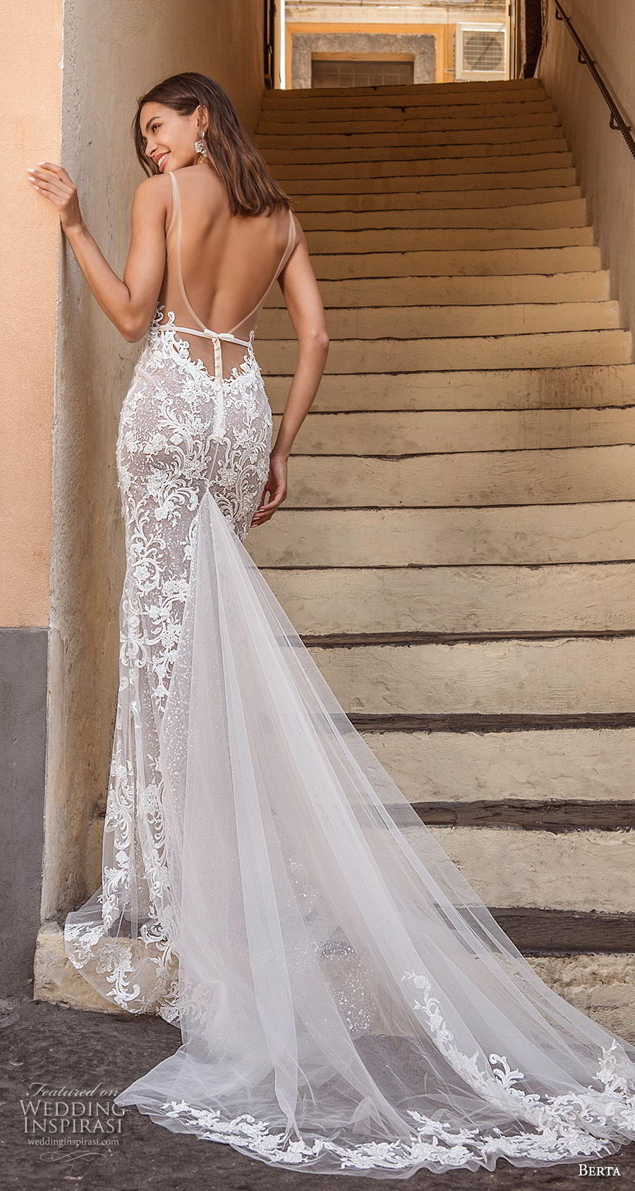 berta 2020 privee bridal sleeveless deep v neck full embellishment elegant sexy fit and flare wedding dress backless chapel train (11) bv