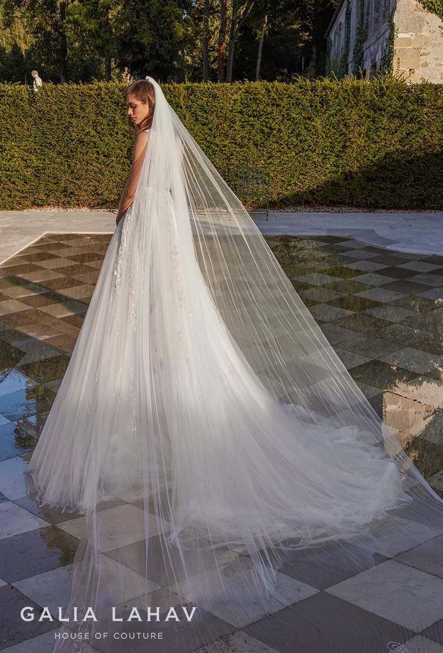 galia lahav fall 2020 bridal sleeveless illusion bateau deep plunging sweetheart neckline heavily embellished bodice romantic a  line wedding dress chapel train (rosa) bv