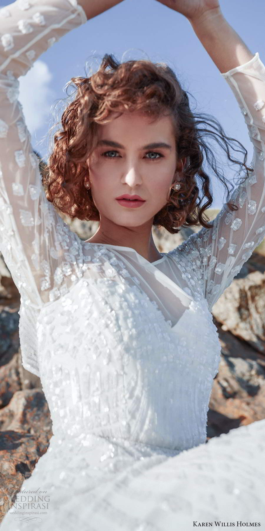 karen willis holmes 2020 bridal illusion long sleeves jewel neckline fully embellished sheath wedding dress chapel train (1) zv karen willis holmes 2020 bridal illusion long sleeves jewel neckline fully embellished sheath wedding dress chapel train (1) zv