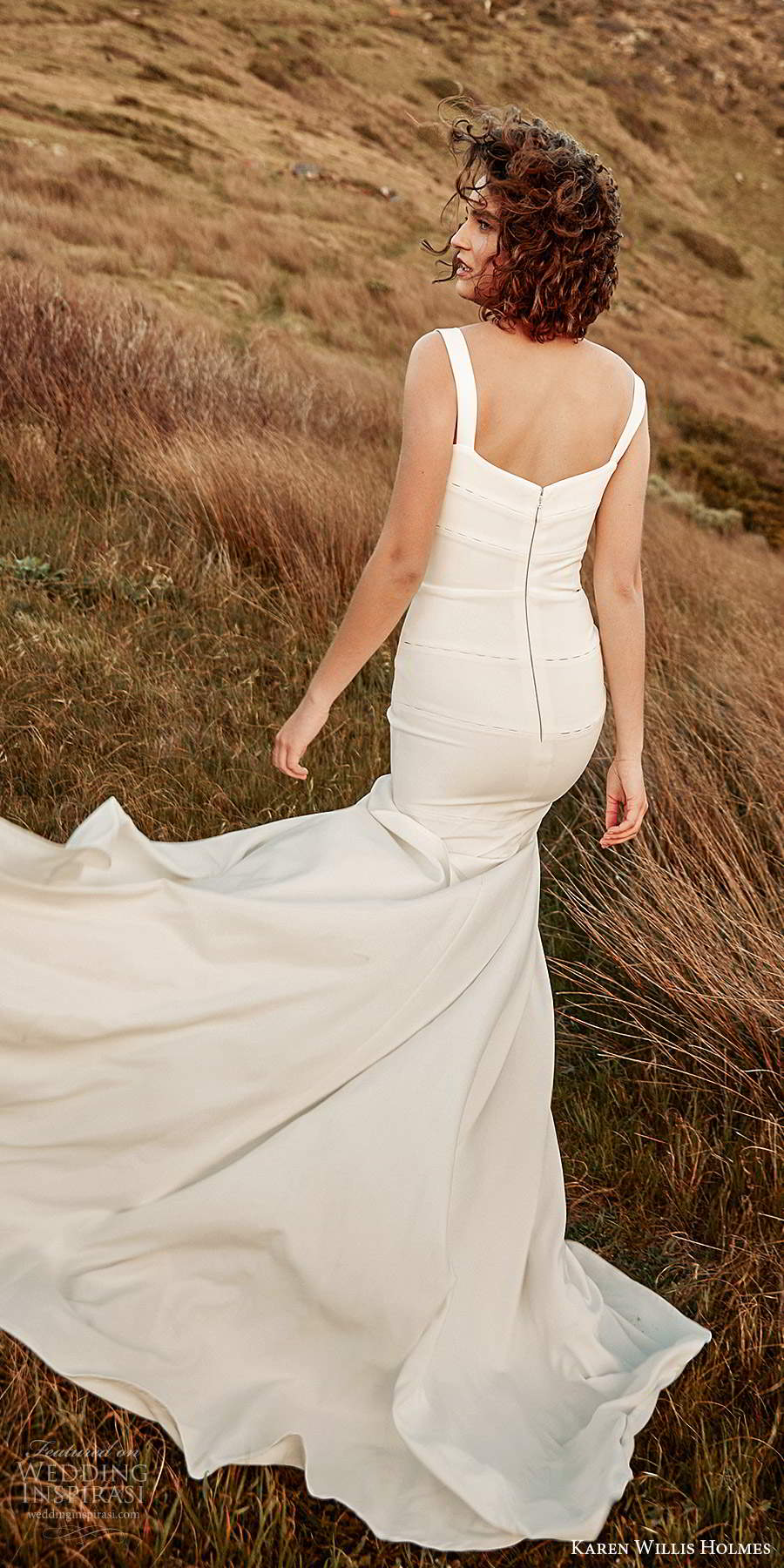karen willis holmes 2020 bridal sleeveless thick straps straight across neckline clean minimally embellished fit flare mermaid wedding dress slit skirt sweep train (5) bv karen willis holmes 2020 bridal sleeveless thick straps straight across neckline clean minimally embellished fit flare mermaid wedding dress slit skirt sweep train (5) bv
