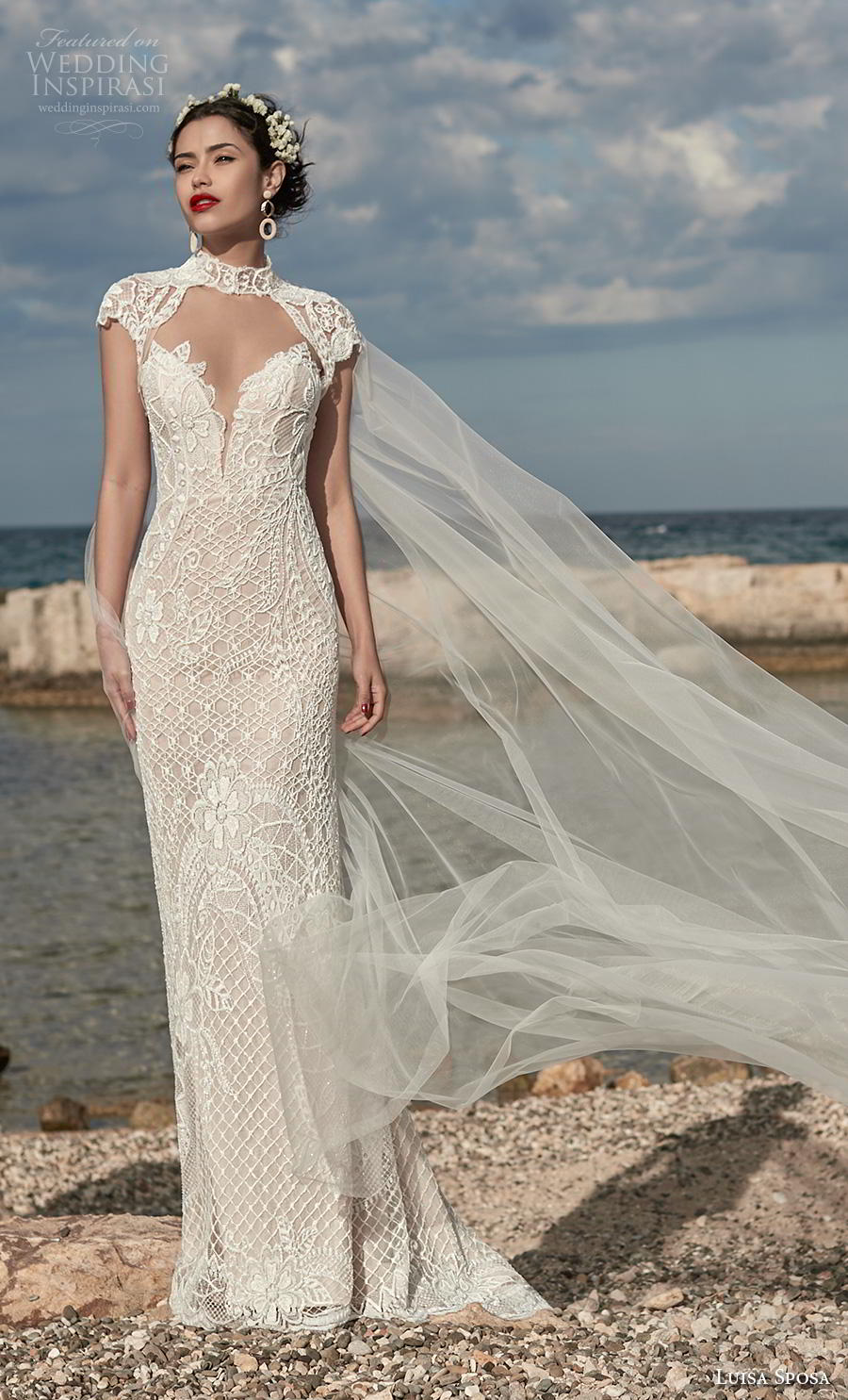 luisa sposa 2020 bridal cap sleeves high neck cut out sweetheart neckline full embellishment elegant sheath wedding dress sweep train (13) mv luisa sposa 2020 bridal cap sleeves high neck cut out sweetheart neckline full embellishment elegant sheath wedding dress sweep train (13) mv